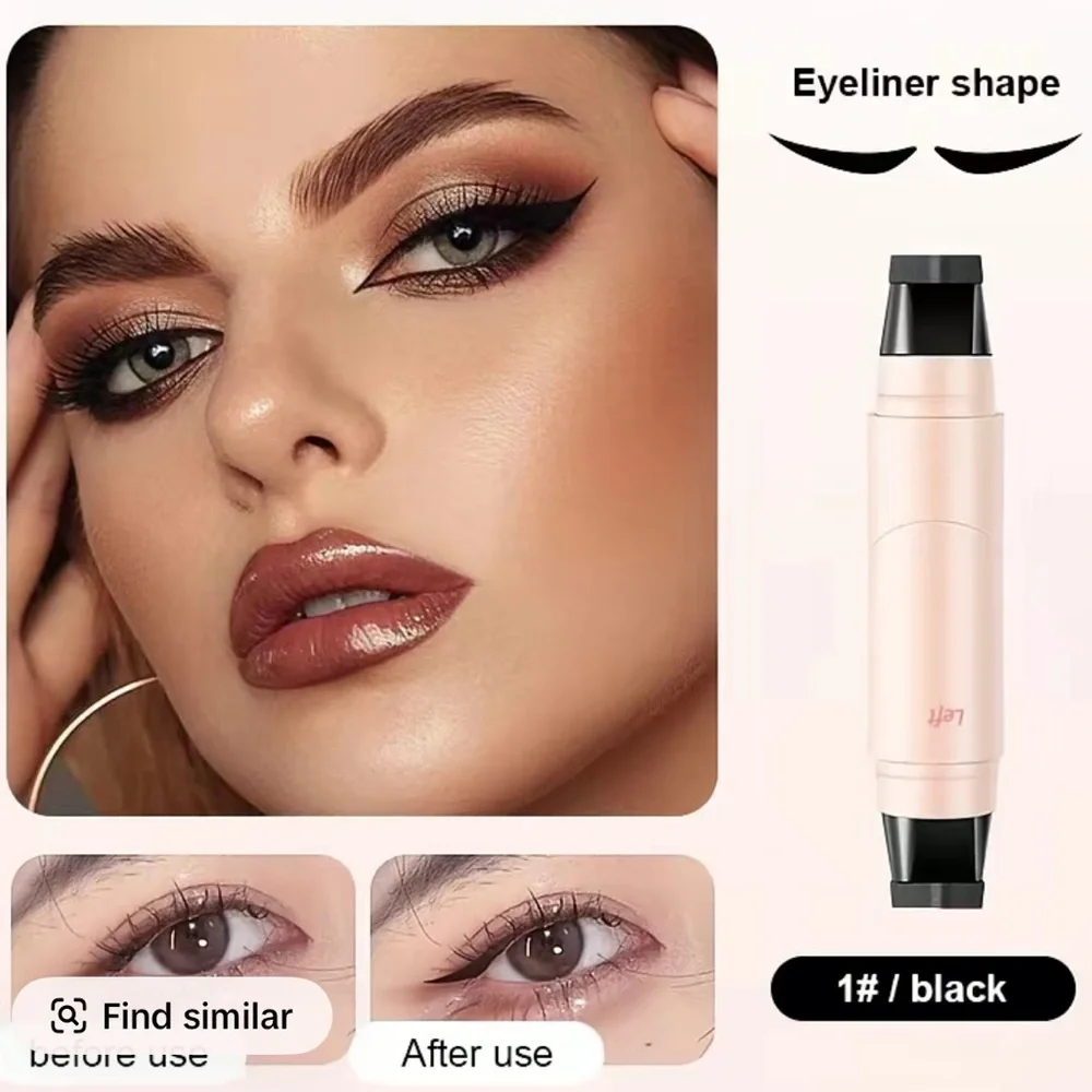 Rotating Eyeliner Stamp Pen: Quick-Dry, Long-Lasting, Smudge-Proof (Black)